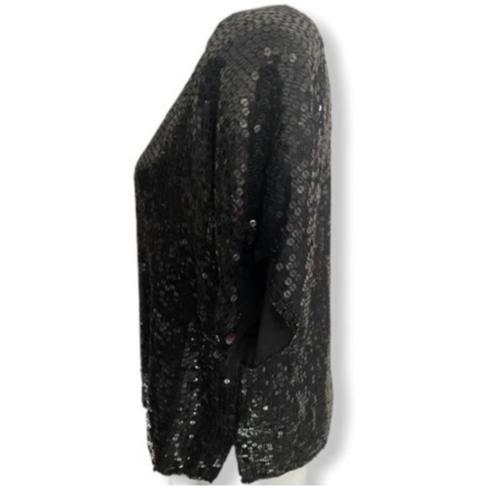 Vintage Nina Couture Silk Black Sequin Blouse - Picture 4 of 6